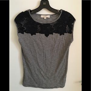 LOFT Lace Accent Muscle Tee